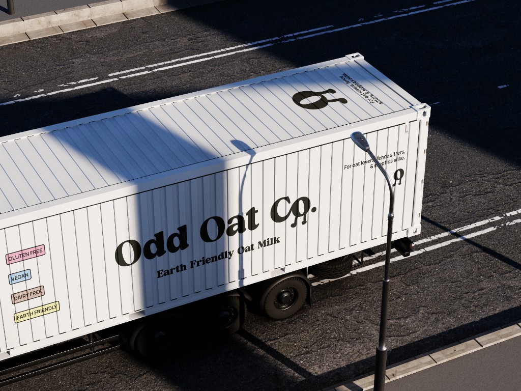 Odd Oat Co. branded truck on the street.