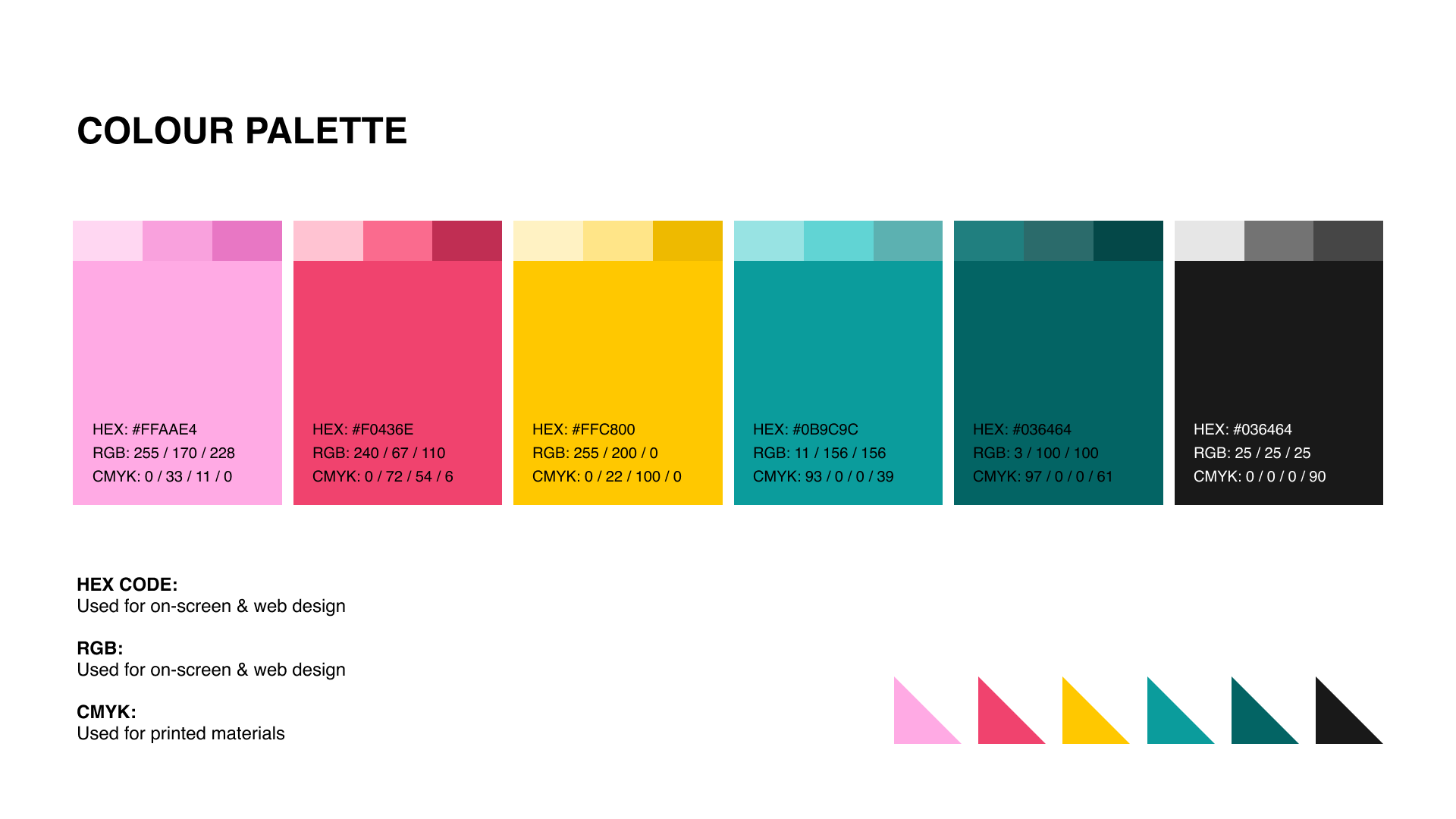 Presentation House Theatre brand colour palette.