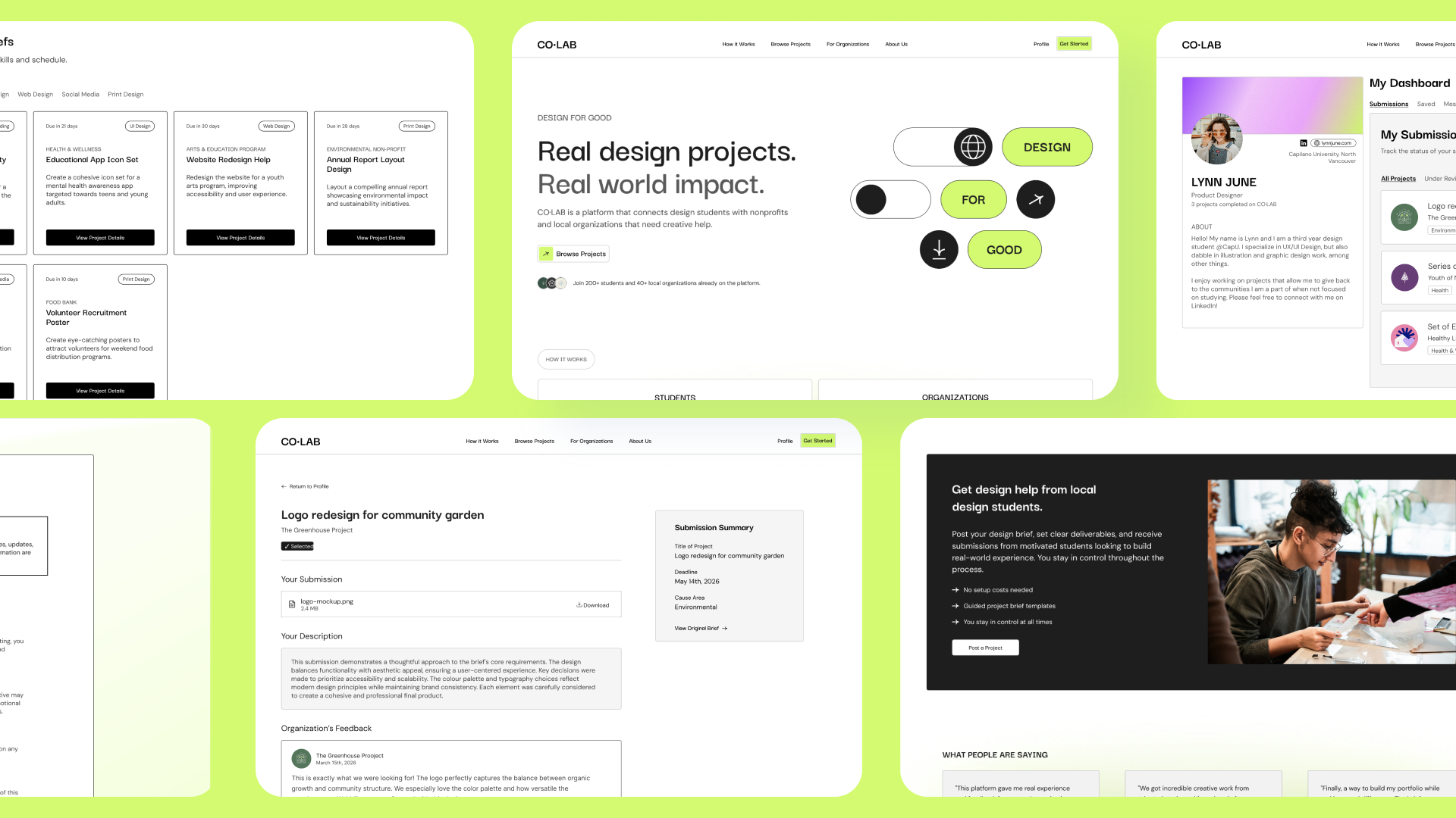 CO&middot;LAB additional UI screens and mockups.