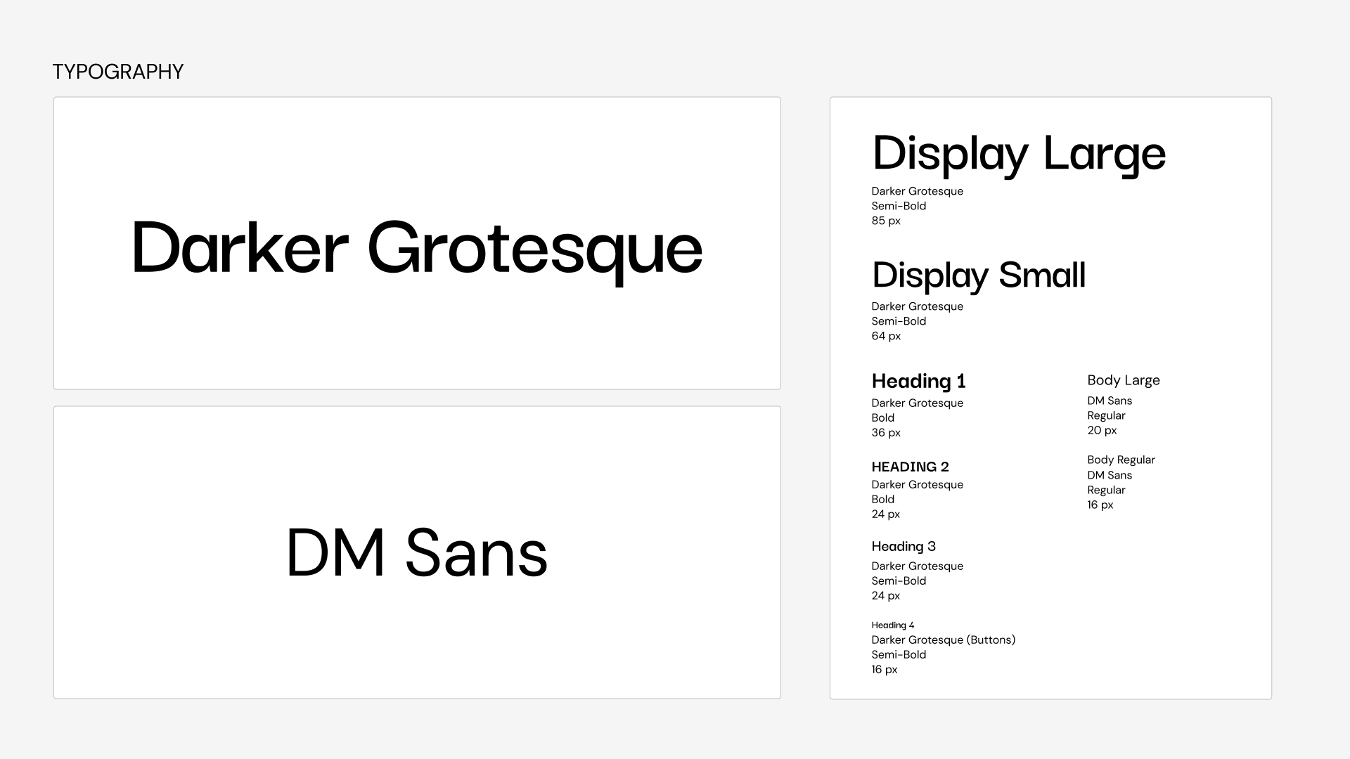 CO&middot;LAB typography: heading and body type scale, weights, and sample text styles.